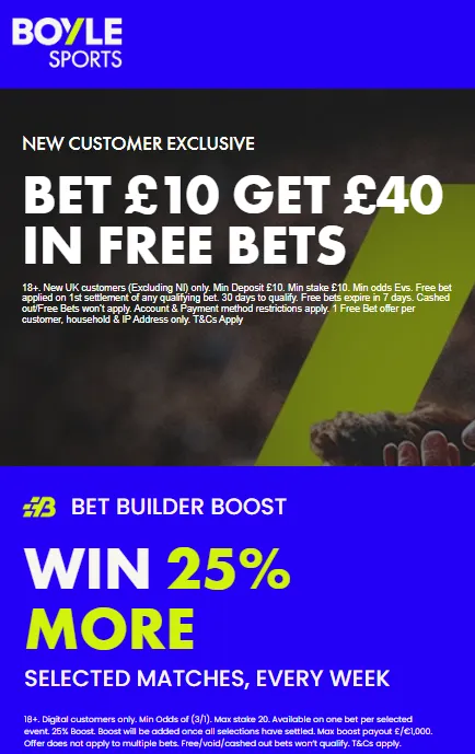 6. BOYLE Sports offer: Best free bets for ROI bettors