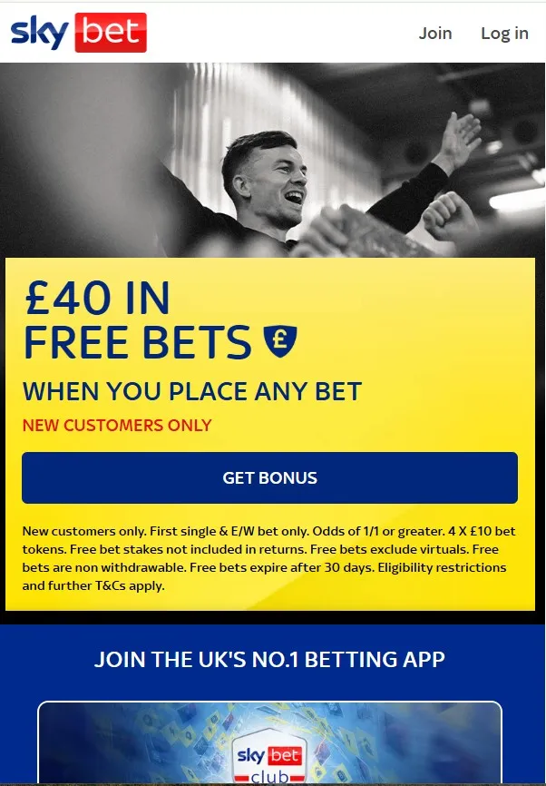 Sky bet sign up offer