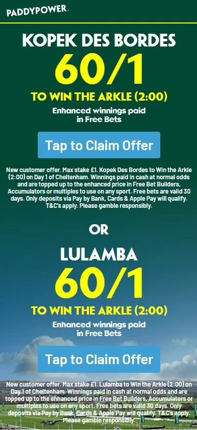 paddy power cheltenham arkle offer