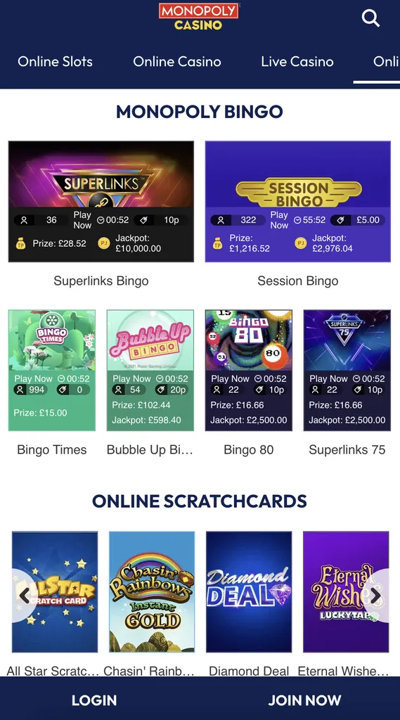 monopoly casino online bingo