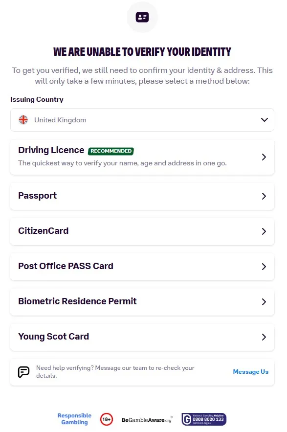 verify your identity to complete the bally bet sign up process