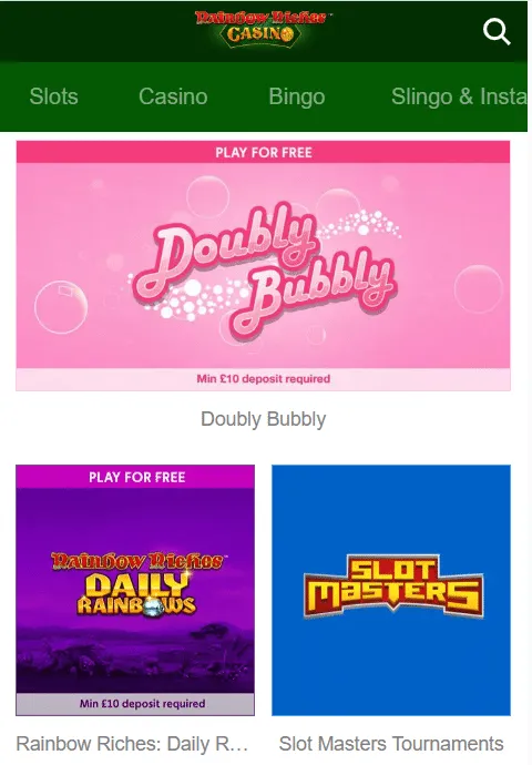 Rainbow riches members can enjoy daily and monthly free games after signing up, where you can win real money prizes or free online slot spins, and other rewards