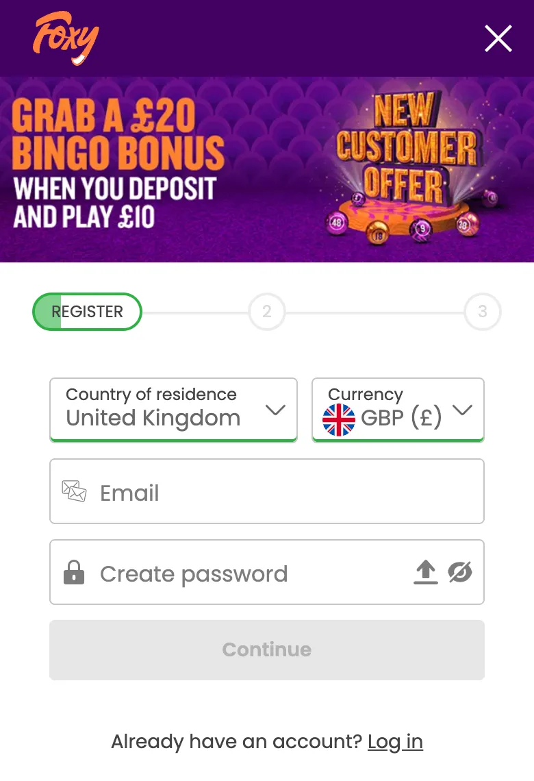 Foxy Bingo Sign-Up Guide