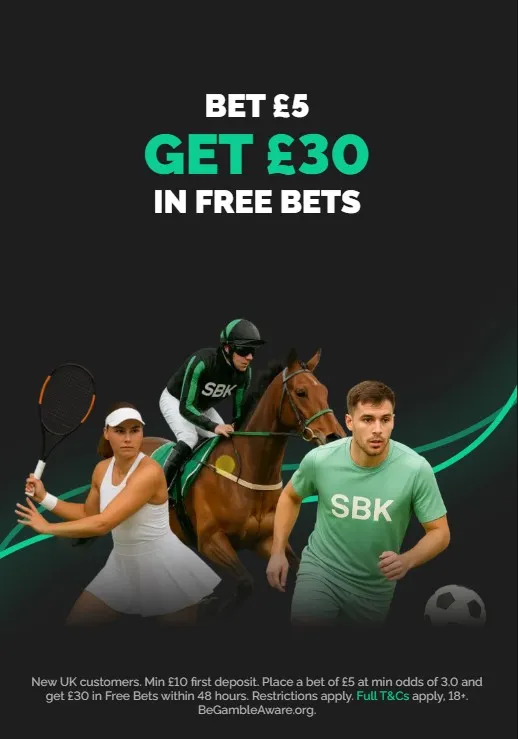 sbk sign up sports offer bet 5, get 30 in free bets