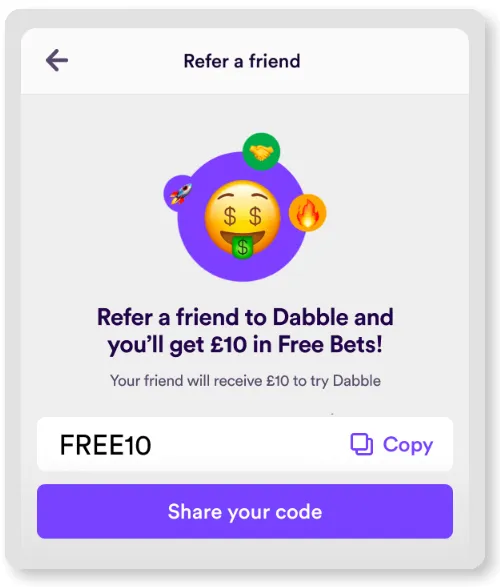 Dabble refer a friend bonus