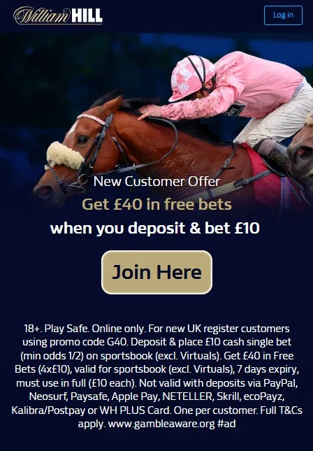 william hill the grand national sign-up offer: Bet £10, get £40 in free bets