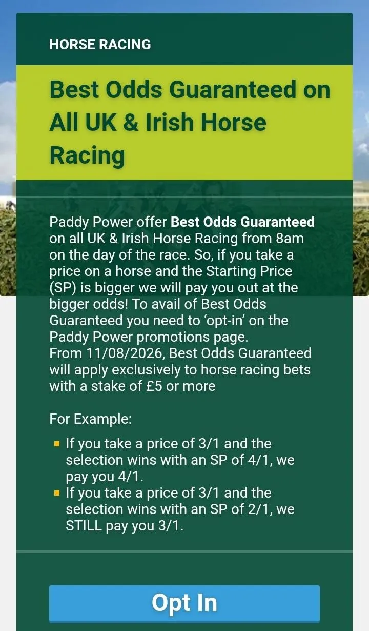 paddy power best odds guaranteed on UK and Irish horse racing