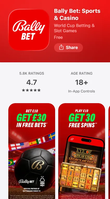 Bally Bet sports & casino app