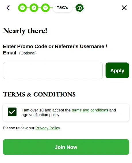 Enter your Rainbow Riches promo code 2025.