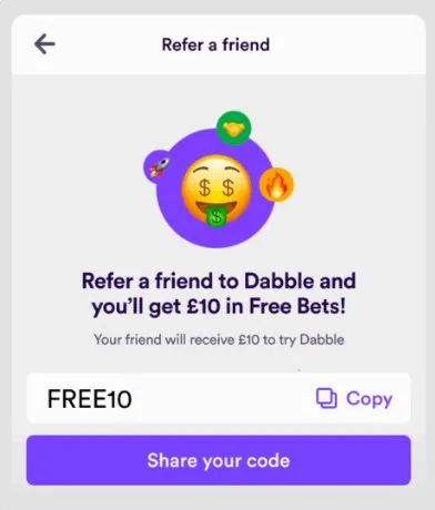 Dabble refer a friend