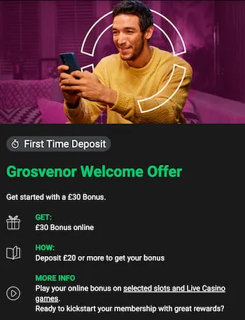 Grosvenor casino welcome offer