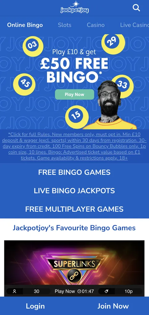 Jackpot joy promo code: £50 free bingo tickets