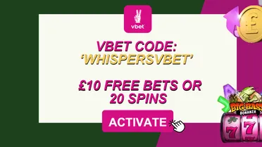 VBET promo code WHISPERSVBET: Get £10 in free bets and 20 free spins