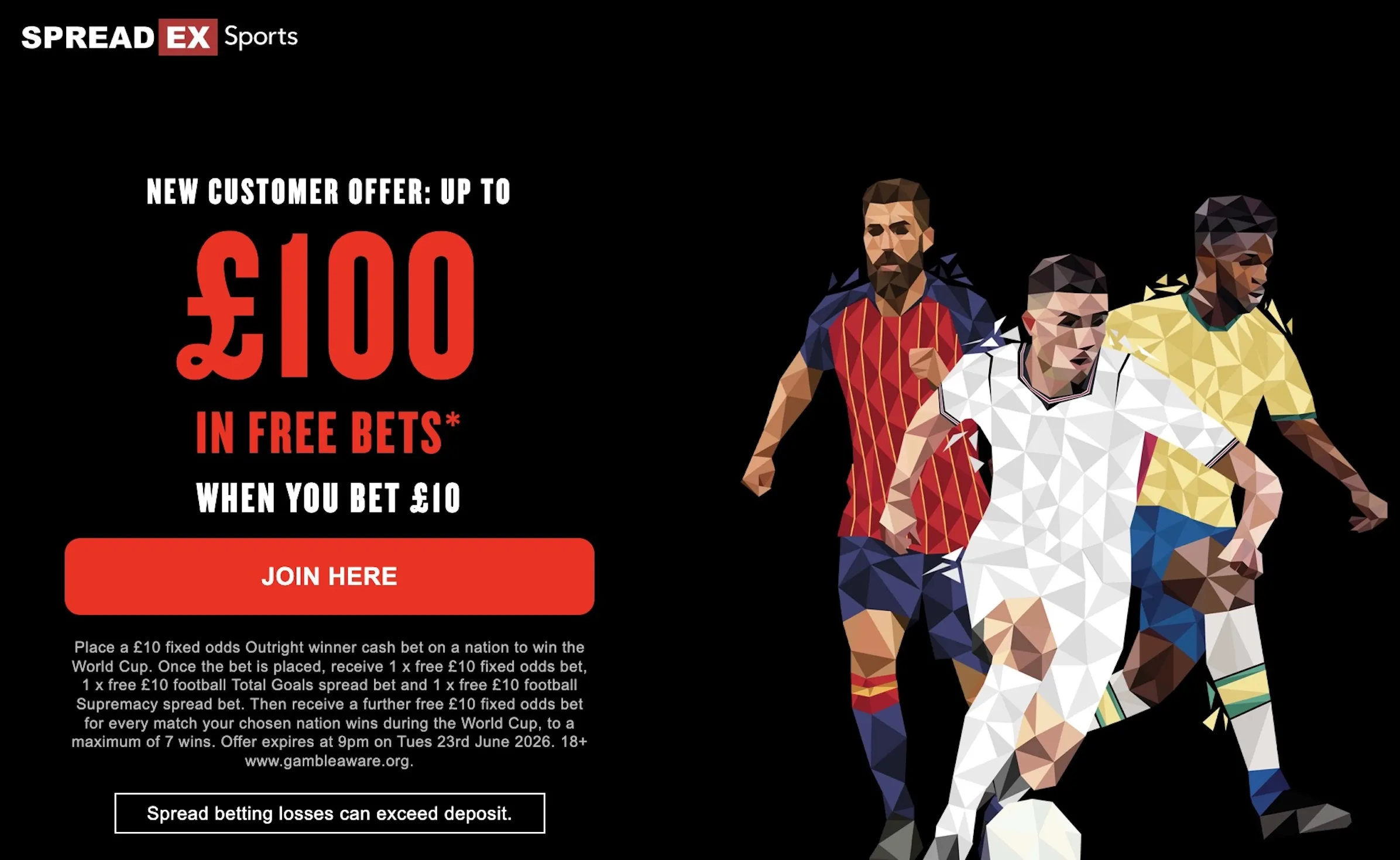 SpreadEx up to 100 new customer offer