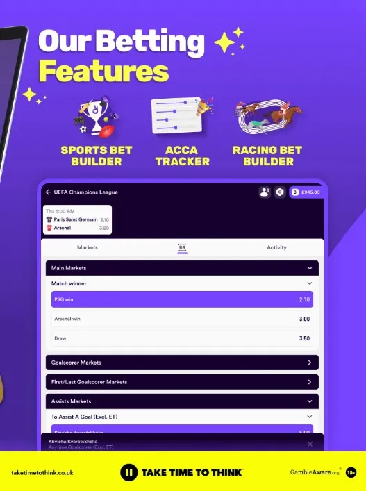 Dabble betting features: sports bet builder, acca tracker and racing bet builder