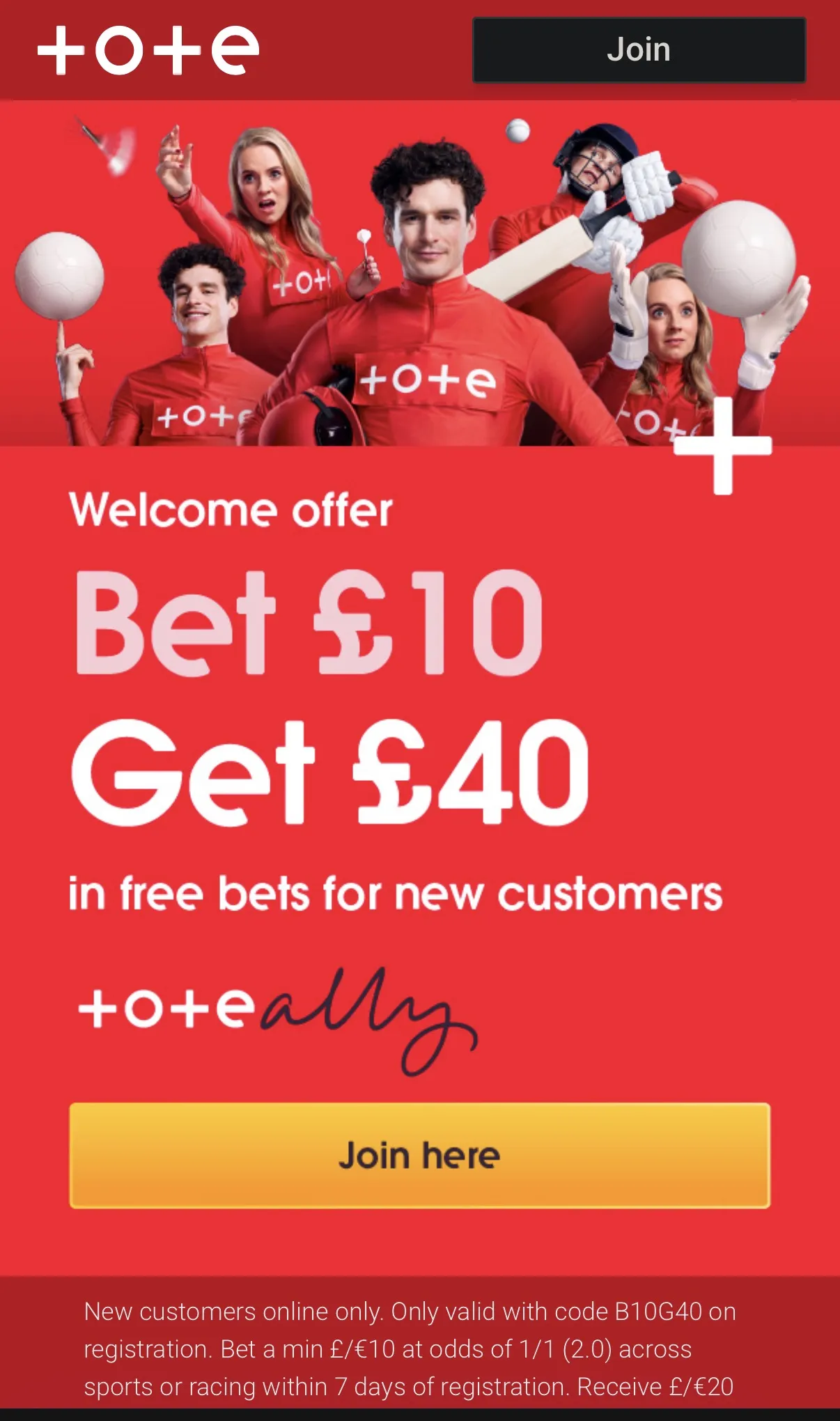 Tote welcome offer 2026 get 40