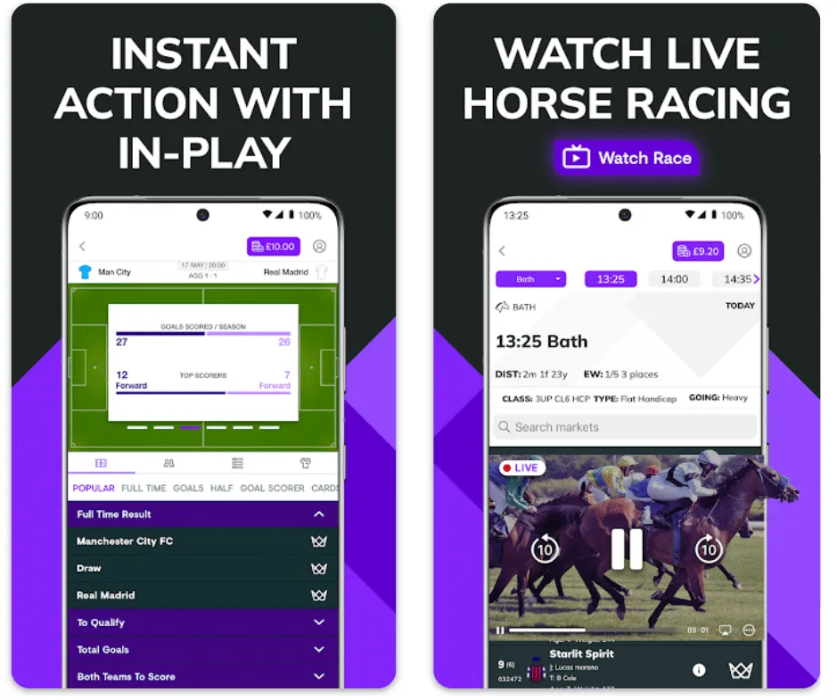 In-play betting at Kwiff