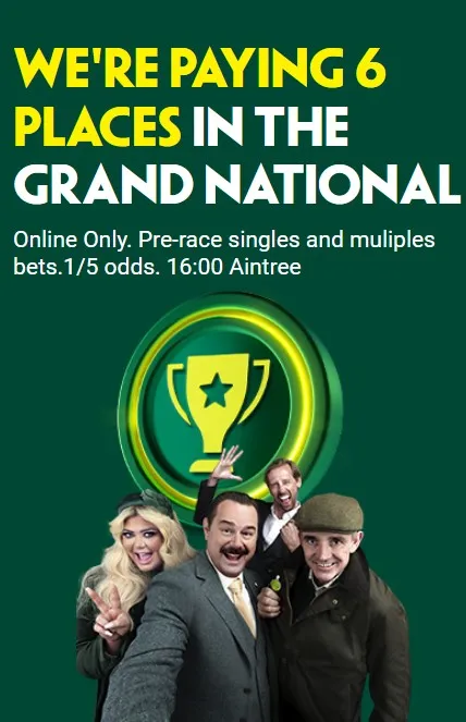 Paddy power 6 place special for the grand national day 2026
