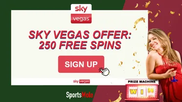 Sky Vegas welcome offer: Get up to 250 free spins
