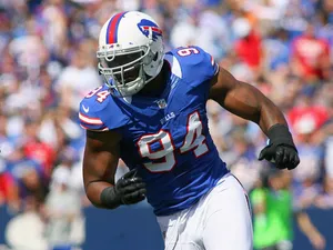 Mario Williams of the Buffalo Bills rushes against the Kansas City Chiefs during the NFL game on September 16, 2012