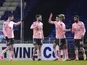 Sheffield United's Jayden Bogle celebrates scoring their third goal with teammates on January 9, 2021