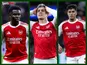 Leandro Trossard/Bukayo Saka/Piero Hincapie composite