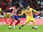 Barcelona's Lionel Messi in action with Atletico Madrid's Thomas Partey in La Liga on December 1, 2019