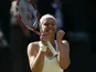 Sabine Lisicki celebrates winning her Wimbledon semi-final against Agnieszka Radwanska on July 4, 2013