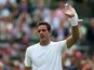 Argentina's Juan Martin Del Potro celebrates defeating Spain's Albert Ramos on the second day of Wimbledon on June 25, 2013