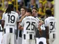 Juventus players celebrate a goal on August 10, 2025