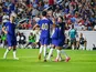 Chelsea celebrate scoring a goal against Wrexham on July 19, 2023.