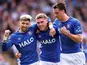 Ipswich Town's Leif Davis celebrates with Julio Enciso and Jacob Greaves on September 12, 2026