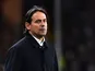 Inter Milan coach Simone Inzaghi reacts on February 25, 2022
