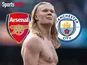 Erling Haaland Arsenal/Manchester City composite