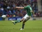 Ireland's Paddy Jackson opens the scoring against Scotland during the Six Nations game on February 24, 2013