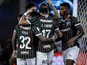 Fluminense team celebrates a goal