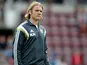 Robbie Neilson, head coach of Heart of Midlothian in during the pre-season friendly at Tynecastle Stadium on July 18, 2014