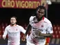 AC Milan's Franck Kessie celebrates scoring against Benevento in Serie A on January 3, 2020
