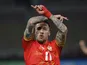 North Macedonia's Darko Churlinov celebrates scoring their second goal on March 23, 2023