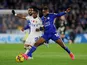 Leeds United's Crysencio Summerville in action with Leicester City's Abdul Fatawu on November 3, 2023