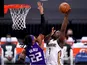 New Orleans Pelicans forward Zion Williamson shoots the ball over Sacramento Kings forward Richaun Holmes on January 18, 2021