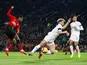 Marcus Rashford has a shot during Manchester United's Premier League clash with Burnley on January 29, 2019.