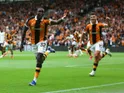 Nobel Mendy of Hull City celebrates scoring on August 22, 2026