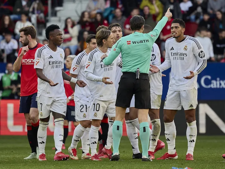 Bellingham sees red as 10-man Real Madrid are held by Osasuna in tense affair