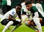 Sporting Lisbon's Geovany Quenda and Alisson Santos celebrate goal on October 28, 2025