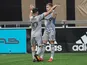 CF Montreal midfielder Djordje Mihailovic (8) reacts with midfielder Joaquin Torres (10) after scoring a goal against Atlanta United during the first half at Mercedes-Benz Stadium on March 19, 2022