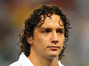 Malaga's Manuel Iturra lines up prior to the Champions League match against AC Milan on October 24, 2012