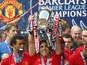 Manchester United lift the Premier League title at the end of the 2008-09 campaign
