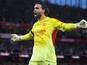 Arsenal's David Raya celebrates on May 18, 2026