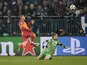 Galatasaray's Burak Yilmaz scores past Schalke goalkeeper Timo Hildebrandon March 12, 2013